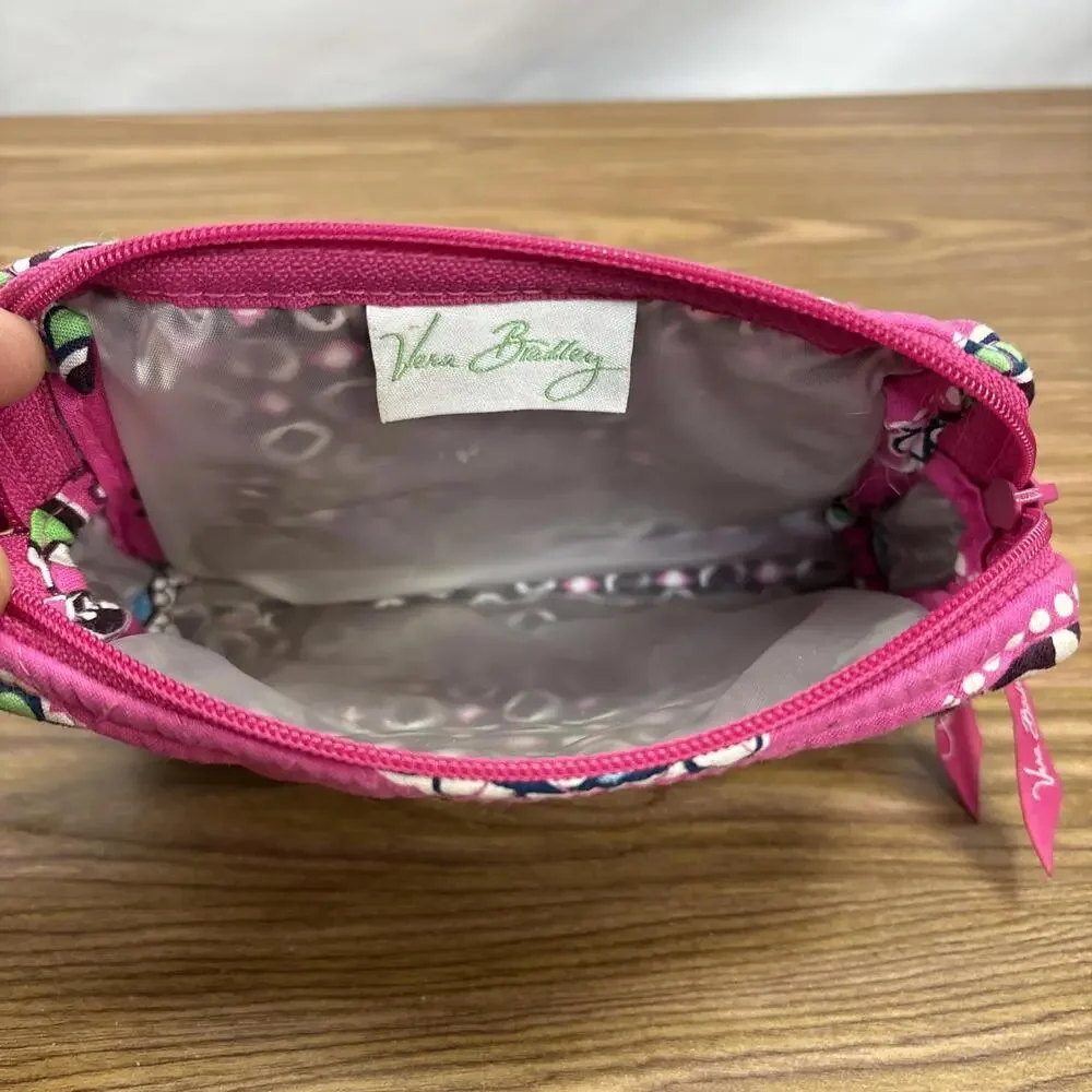 Vera Bradley Womens Cupcake Pink  Zip Top Wristlet Wallet Retired Pattern Pouch